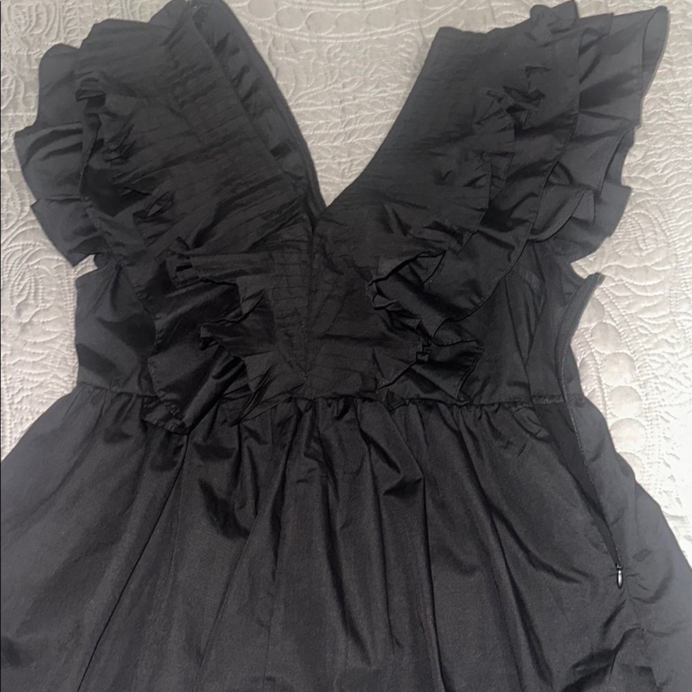 Entro Black Ruffled Ruched Mini Dress - Picture 4 of 6